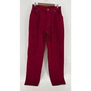 Lee Riders Pants Womens Maroon Corduroy Pleated Front High Rise Straight Vintage
